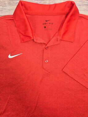 Nike Dri-Fit Red Polo Shirt Large Large